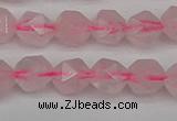 CNG7226 15.5 inches 8mm faceted nuggets rose quartz beads