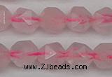 CNG7228 15.5 inches 12mm faceted nuggets rose quartz beads