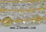 CNG7230 15.5 inches 6mm faceted nuggets citrine gemstone beads