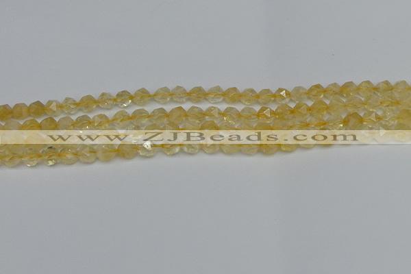 CNG7235 15.5 inches 6mm faceted nuggets citrine beads wholesale