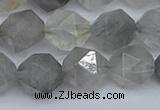 CNG7252 15.5 inches 10mm faceted nuggets cloudy quartz beads