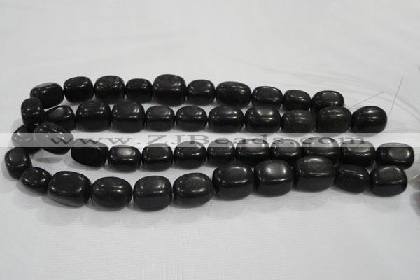 CNG726 15.5 inches 15*20mm nuggets black stone beads wholesale