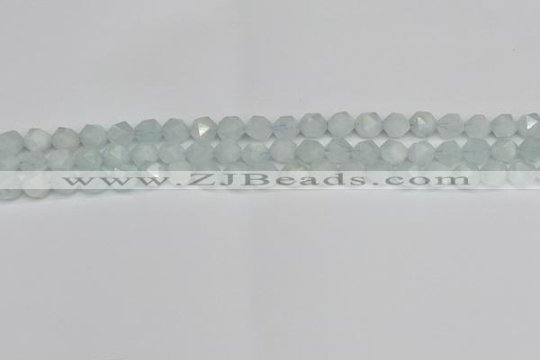 CNG7260 15.5 inches 6mm faceted nuggets aquamarine beads