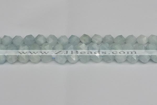 CNG7262 15.5 inches 10mm faceted nuggets aquamarine beads