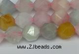 CNG7267 15.5 inches 10mm faceted nuggets morganite beads