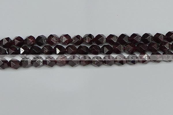 CNG7278 15.5 inches 12mm faceted nuggets red garnet beads