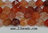 CNG7280 15.5 inches 6mm faceted nuggets red rabbit hair quartz beads