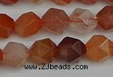 CNG7282 15.5 inches 10mm faceted nuggets red rabbit hair quartz beads