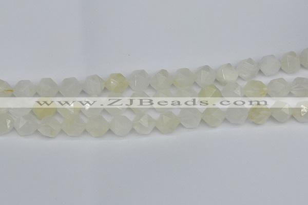 CNG7288 15.5 inches 12mm faceted nuggets white moonstone beads