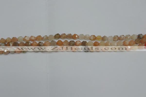 CNG7290 15.5 inches 6mm faceted nuggets moonstone beads