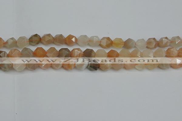 CNG7292 15.5 inches 10mm faceted nuggets moonstone beads