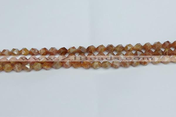 CNG7295 15.5 inches 6mm faceted nuggets sunstone beads