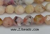 CNG7300 15.5 inches 6mm faceted nuggets pink opal gemstone beads