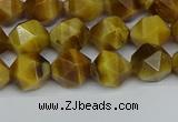 CNG7306 15.5 inches 8mm faceted nuggets golden tiger eye beads