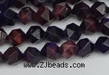 CNG7315 15.5 inches 6mm faceted nuggets purple tiger eye beads