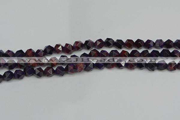 CNG7316 15.5 inches 8mm faceted nuggets purple tiger eye beads