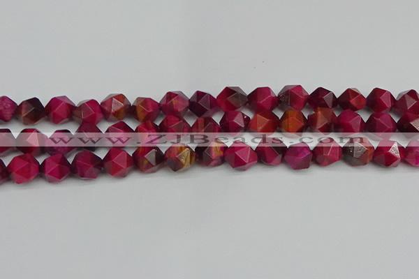 CNG7323 15.5 inches 12mm faceted nuggets red tiger eye beads