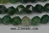 CNG7336 15.5 inches 8mm faceted nuggets moss agate beads