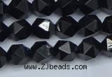 CNG7351 15.5 inches 8mm faceted nuggets Black agate beads