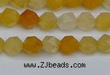 CNG7355 15.5 inches 6mm faceted nuggets yellow jade beads