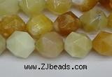 CNG7366 15.5 inches 8mm faceted nuggets yellow opal beads