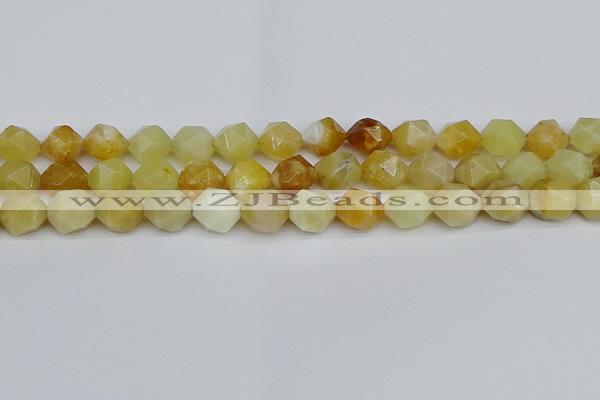 CNG7367 15.5 inches 10mm faceted nuggets yellow opal beads