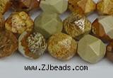 CNG7378 15.5 inches 12mm faceted nuggets picture jasper beads