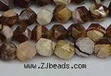 CNG7380 15.5 inches 6mm faceted nuggets zebra jasper beads