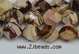 CNG7381 15.5 inches 8mm faceted nuggets zebra jasper beads