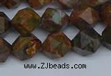 CNG7391 15.5 inches 8mm faceted nuggets green opal beads