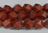 CNG7401 15.5 inches 8mm faceted nuggets goldstone beads