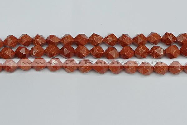 CNG7403 15.5 inches 12mm faceted nuggets goldstone beads