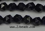 CNG7406 15.5 inches 8mm faceted nuggets blue goldstone beads