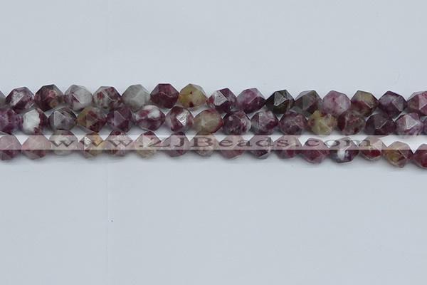 CNG7411 15.5 inches 8mm faceted nuggets tourmaline beads