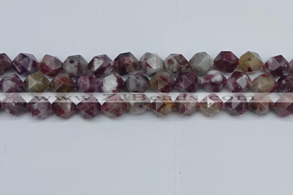 CNG7413 15.5 inches 12mm faceted nuggets tourmaline beads