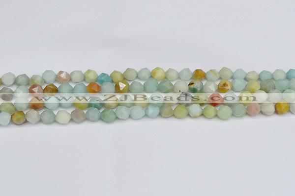 CNG7415 15.5 inches 6mm faceted nuggets amazonite beads