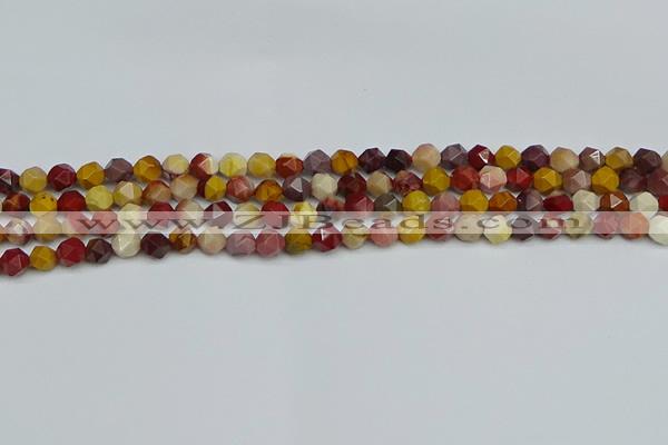 CNG7425 15.5 inches 6mm faceted nuggets mookaite beads