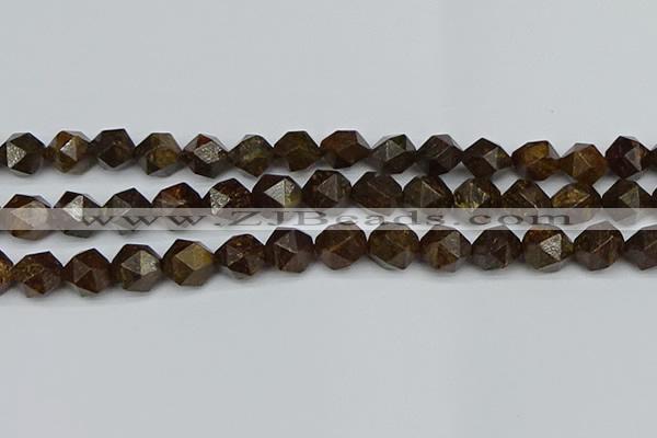 CNG7443 15.5 inches 12mm faceted nuggets bronzite gemstone beads