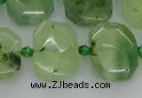 CNG7452 12*16mm - 15*20mm faceted freeform prehnite beads