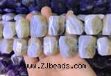 CNG7479 18*25mm - 20*28mm faceted freeform blue lace agate beads