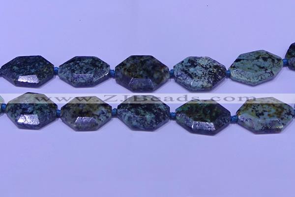 CNG7515 25*35mm - 30*40mm faceted freeform African turquoise beads