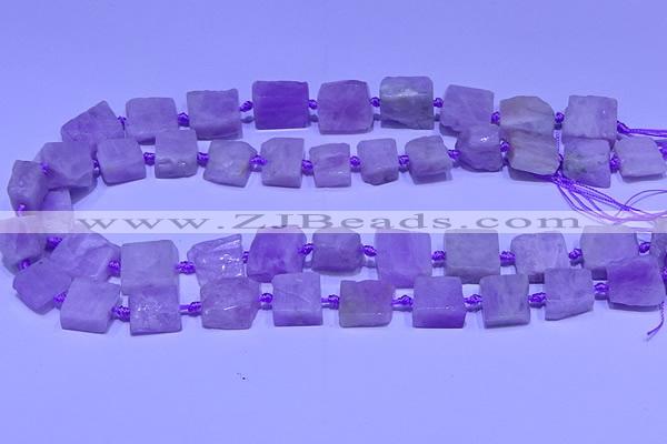 CNG7600 15.5 inches 10*12mm - 12*14mm freeform kunzite beads