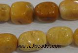 CNG765 15.5 inches 13*18mm nuggets yellow jade beads wholesale