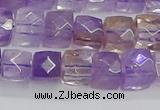 CNG7658 15.5 inches 8*8mm faceted nuggets ametrine beads