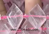 CNG7701 13*20mm - 15*25mm faceted freeform rose quartz beads