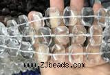 CNG7750 13*18mm - 15*25mm faceted freeform white crystal beads