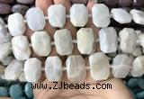 CNG7764 13*18mm - 15*25mm faceted freeform grey moonstone beads