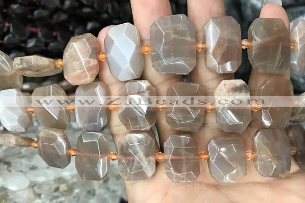 CNG7766 13*18mm - 15*25mm faceted freeform orange moonstone beads