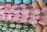 CNG7801 13*18mm - 18*25mm faceted freeform rose quartz beads