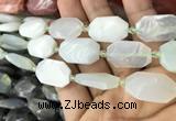 CNG7812 13*18mm - 18*25mm faceted freeform light prehnite beads